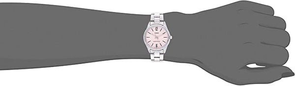 Casio LTP - V005D - 4B Women's Standard Stainless Steel Pink Dial 3 - Hand Analog Watch - Zamana.pk