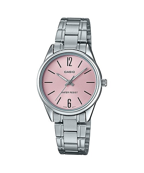 Casio LTP - V005D - 4B Women's Standard Stainless Steel Pink Dial 3 - Hand Analog Watch - Zamana.pk