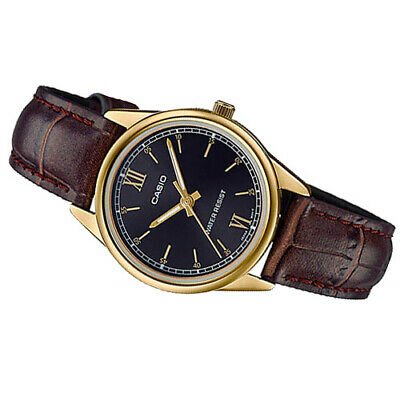 Casio LTP - V005GL - 1B2UDF Brown Leather Strap Watch for Women - Zamana.pk