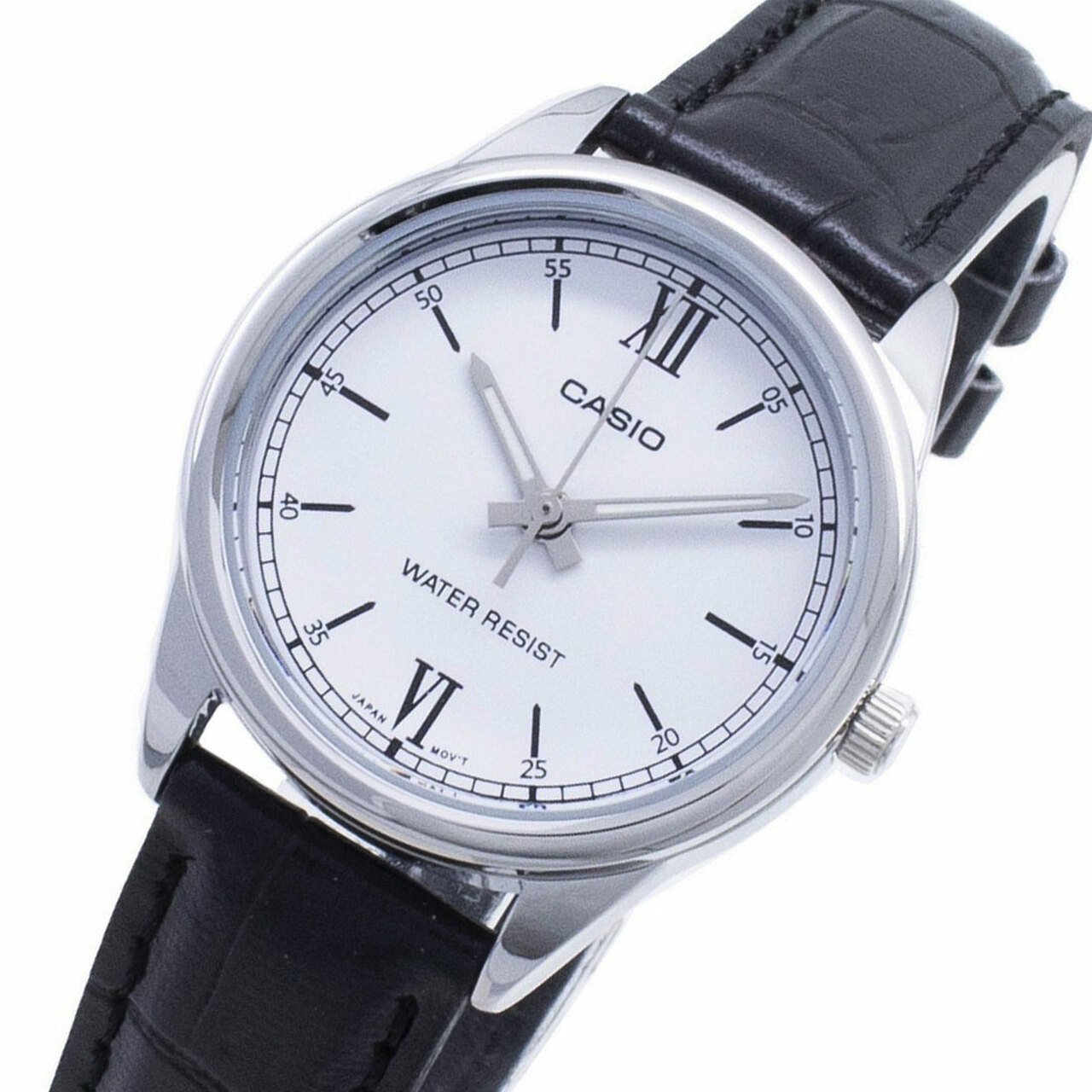 Casio LTP-V005L-7B2 Women's Standard Analog Black Leather Band Silver Dial Watch Secondary image