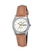 Casio LTP - V006L - 7B2 Women's Brown Leather Band White Dial Day Date Analog Dress Watch - Zamana.pk