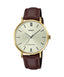 Casio LTP - VT01GL - 9B Women's Leather Band Gold Dial 3 - Hand Analog Watch - Zamana.pk
