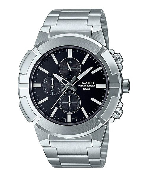 Casio Men Watch Stainless Steel Black Dial MTP - E501D - 1AVDF - Zamana.pk Main image