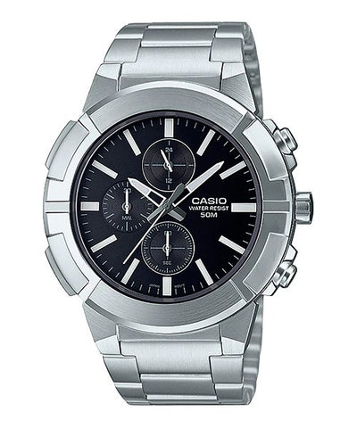Casio Men Watch Stainless Steel Black Dial MTP - E501D - 1AVDF - Zamana.pk