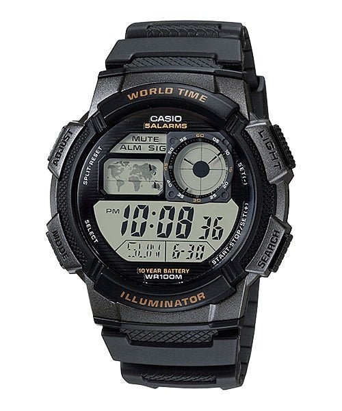 Casio Men's AE - 1000W - 1AVDF Resin Sport Watch with Black Band - Zamana.pk Main image