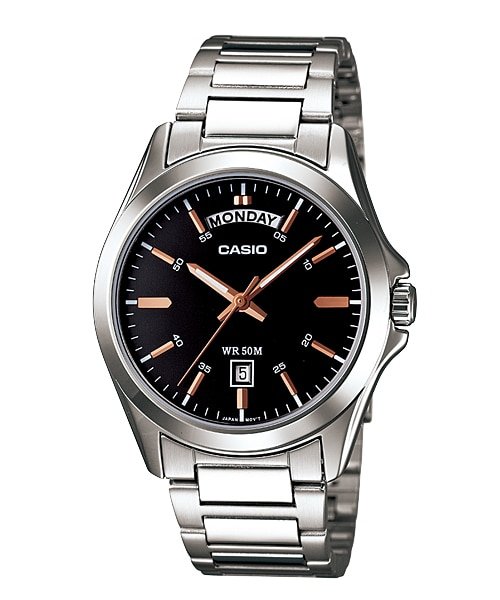 Casio Men’s Analog Stainless Steel Black Dial Watch MTP - 1370D - 1A2VDF - Zamana.pk