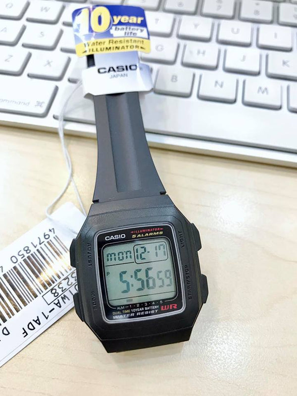 Casio Men's Black Resin Band Watch - F - 201WA - 1ASDF - Zamana.pk