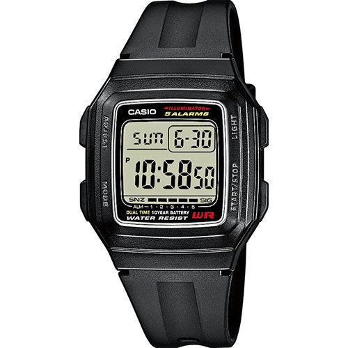 Casio Men's Black Resin Band Watch - F - 201WA - 1ASDF - Zamana.pk Main image
