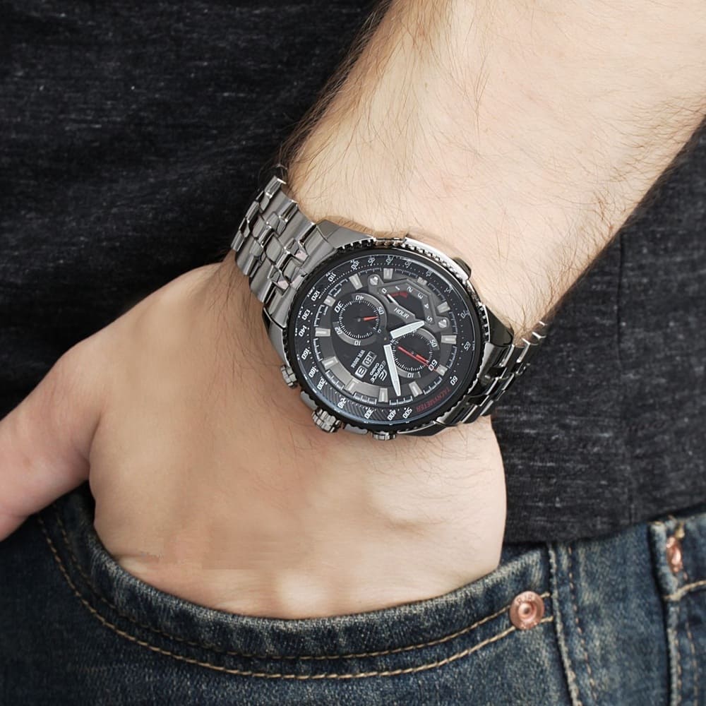 Casio Men's Edifice Alloy Steel Quartz Stainless Steel Strap, Silver, 20 Casual Watch (Model: EF - 558D - 1AVDF) - Zamana.pk