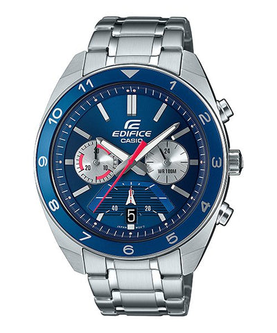 Casio Men's Edifice EFV - 590D - 2A Quartz Watch with Stainless Steel Strap, Silver, 21.7 - Zamana.pk