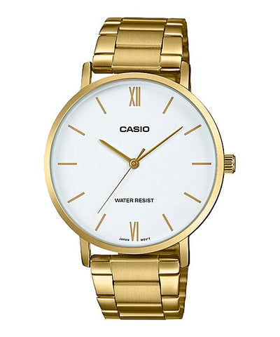 Casio Men's Gold ion plated band MTP - VT01G - 7BUDF Watch - Zamana.pk