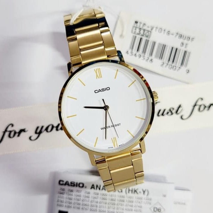 Casio Men's Gold ion plated band MTP - VT01G - 7BUDF Watch - Zamana.pk Main image