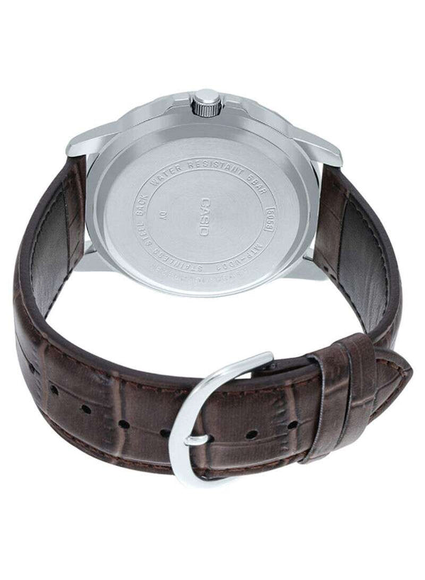Casio Men's Leather Round Shape Analog Watch MTP - VD01D - 8EVUDF - Zamana.pk