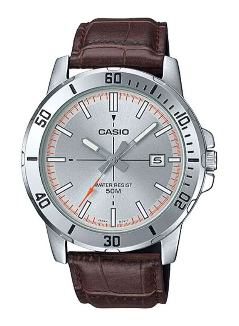 Casio Men's Leather Round Shape Analog Watch MTP - VD01D - 8EVUDF - Zamana.pk