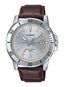 Casio Men's Leather Round Shape Analog Watch MTP - VD01D - 8EVUDF - Zamana.pk