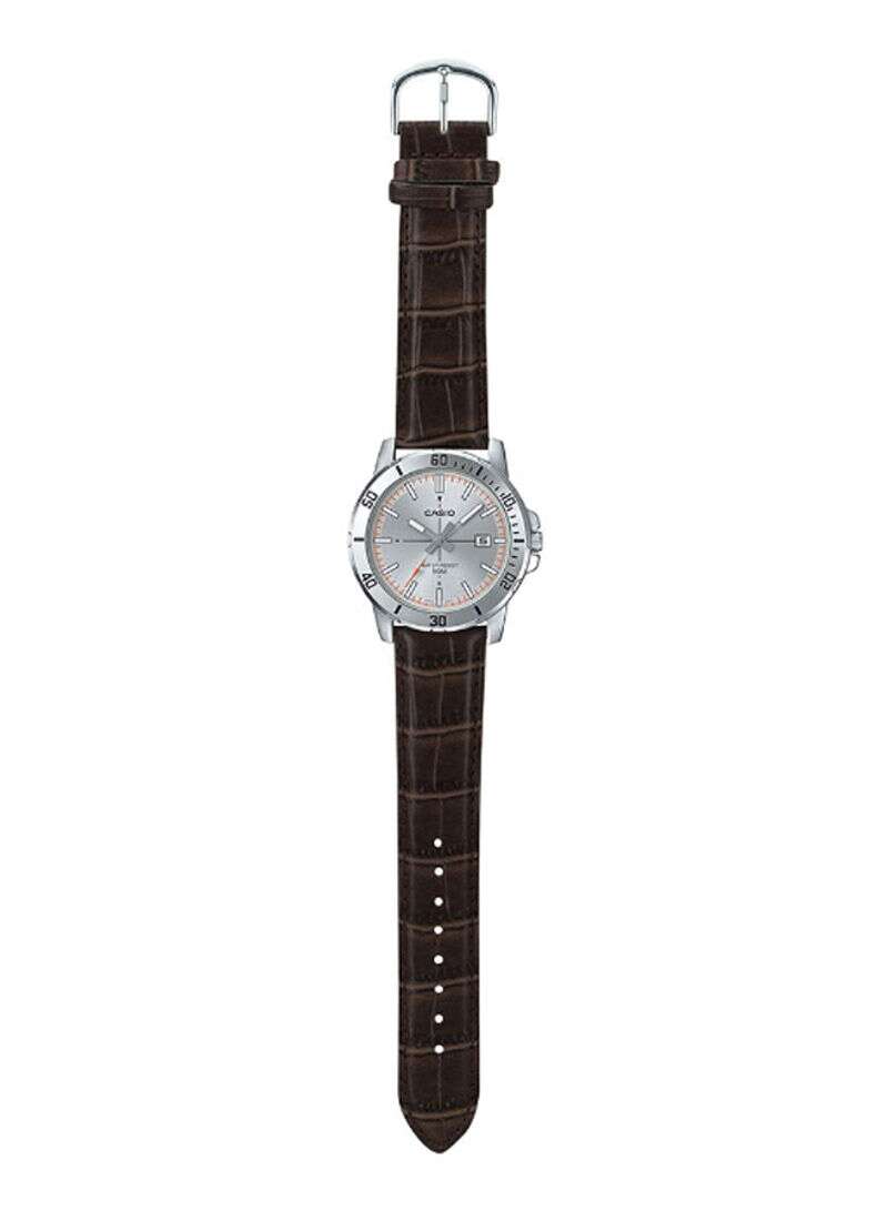 Casio Men's Leather Round Shape Analog Watch MTP - VD01D - 8EVUDF - Zamana.pk
