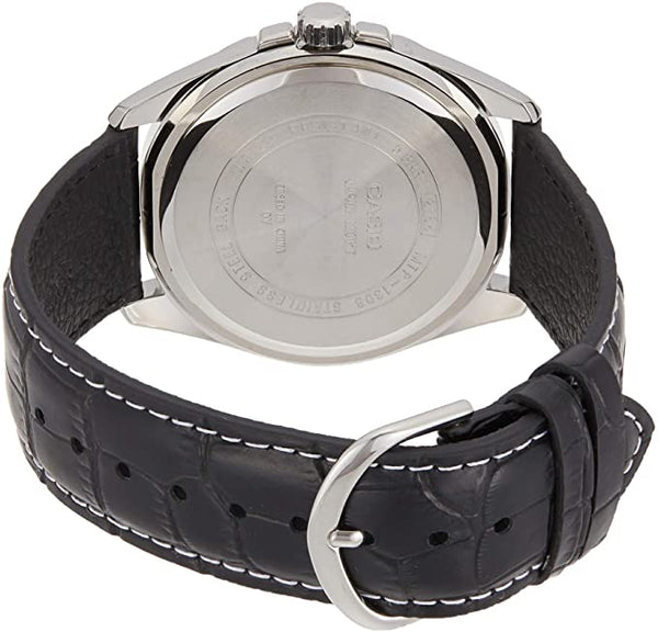Casio Men's MTP - 1308L - 1AVDF Black Leather Quartz Watch with Black Dial - Zamana.pk