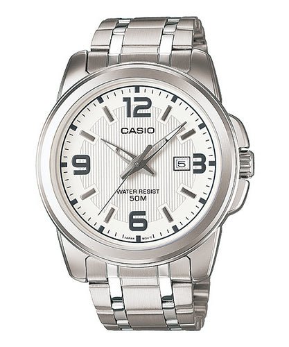 Casio Men's MTP - 1314D - 7AVDF Silver Stainless - Steel Quartz Watch with White Dial - Zamana.pk Main image
