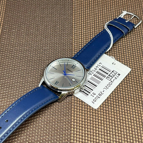Casio Men's MTP - V002L - 2B3UDF Leather band date Watch - Zamana.pk
