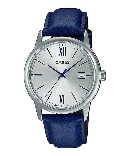 Casio Men's MTP - V002L - 2B3UDF Leather band date Watch - Zamana.pk Main image