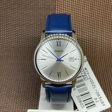 Casio Men's MTP - V002L - 2B3UDF Leather band date Watch - Zamana.pk