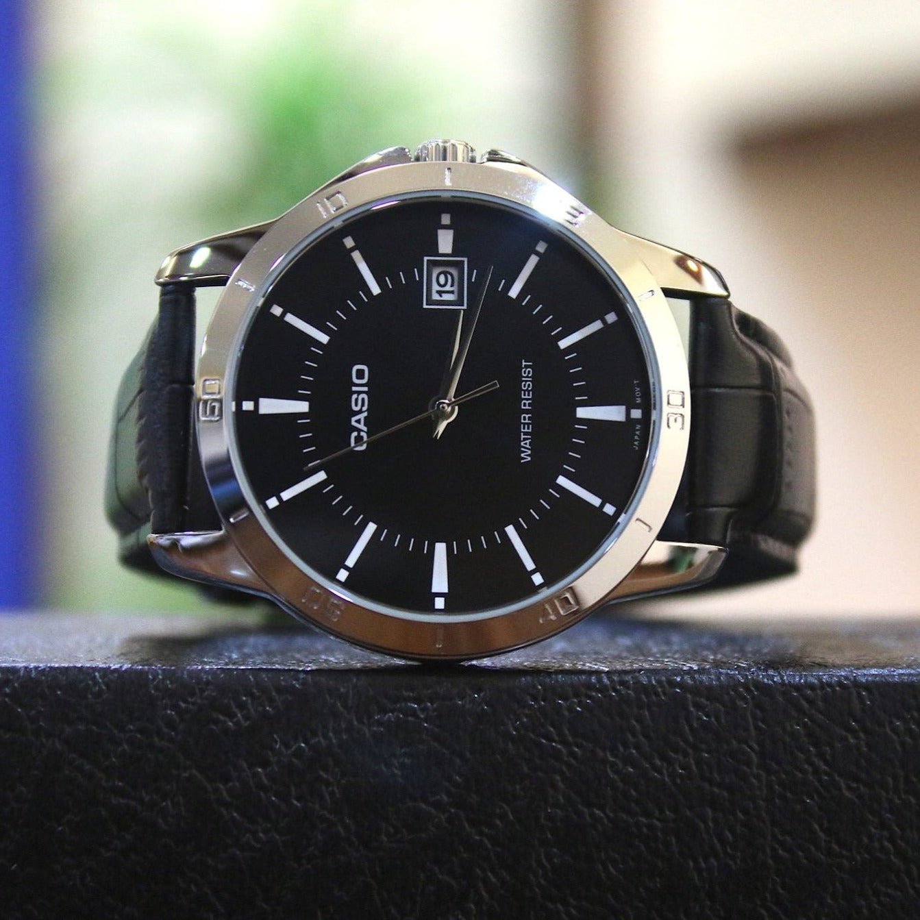 Casio Men's MTP - V004L - 1AUDF Date Quartz Watch with Genuine Leather. - Zamana.pk Main image