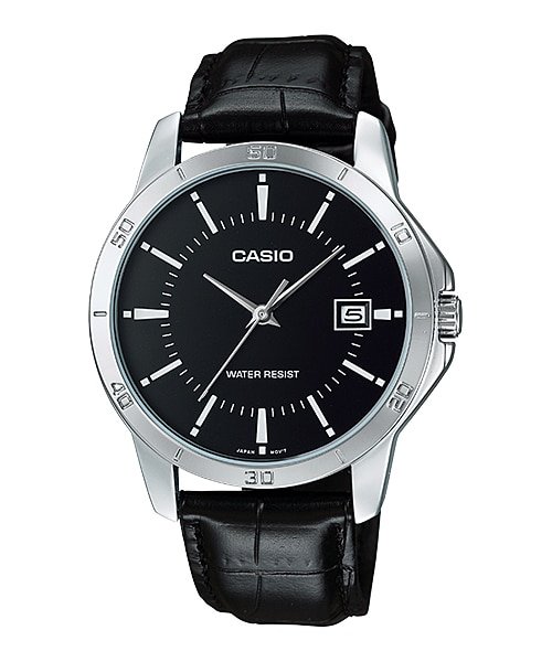 Casio Men's MTP-V004L-1AUDF Date Quartz Watch with Genuine Leather. Secondary image