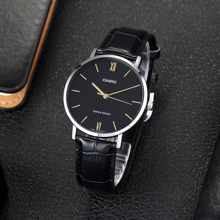 Casio Mens Quartz Watch, Analog Display and Leather Strap MTP - VT01L - 1BUDF - Zamana.pk Main image