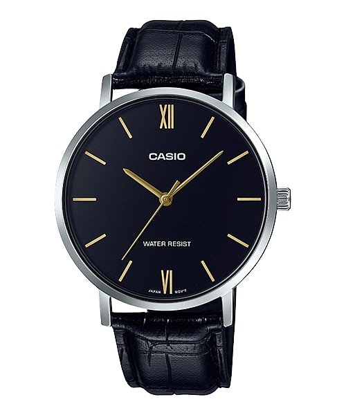 Casio Mens Quartz Watch, Analog Display and Leather Strap MTP-VT01L-1BUDF Secondary image