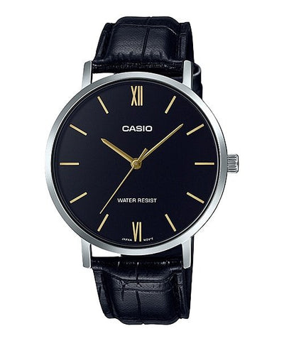Casio Mens Quartz Watch, Analog Display and Leather Strap MTP - VT01L - 1BUDF - Zamana.pk