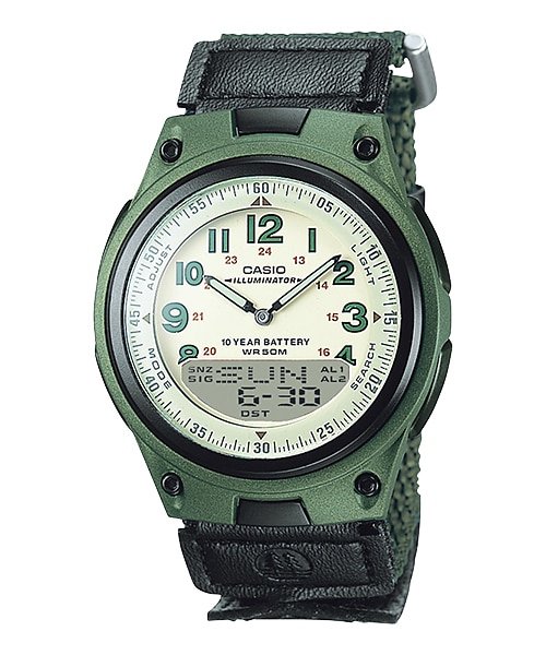 Casio Mens Quartz Watch, Analog Display and PU Strap AW - 80V - 3BVDF - Zamana.pk Main image