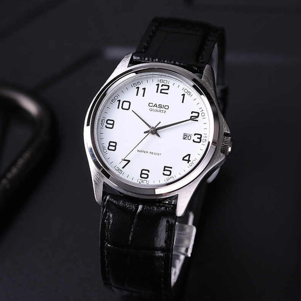 Casio MTP - 1183E - 7BDF Black Leather Strap Watch for Men - Zamana.pk
