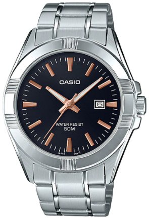 Casio MTP - 1308D - 1A2VDF Men's Standard Stainless Steel Black Dial Casual Analog Watch - Zamana.pk