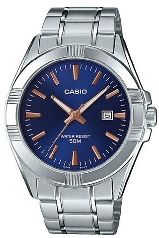 Casio MTP - 1308D - 2AVDF Men's Standard Stainless Steel Blue Dial Casual Analog Watch - Zamana.pk