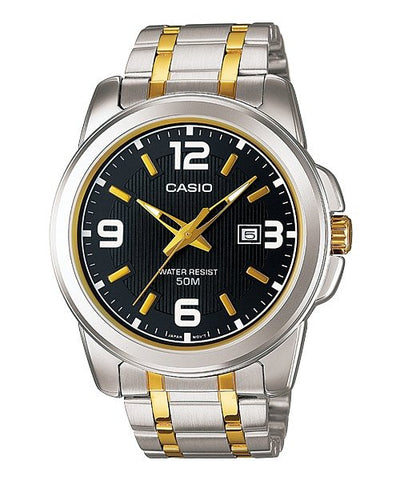 CASIO MTP - 1314SG - 1AV Men's Enticer Gents (Black - Gold) Stainless Steel Analog Quartz Watch - Zamana.pk