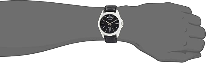 Casio MTP - 1370L - 1A Black Leather Strap Watch for Men - Zamana.pk