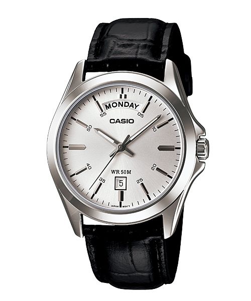 Casio MTP-1370L-7A Black Leather Strap Watch for Men Secondary image