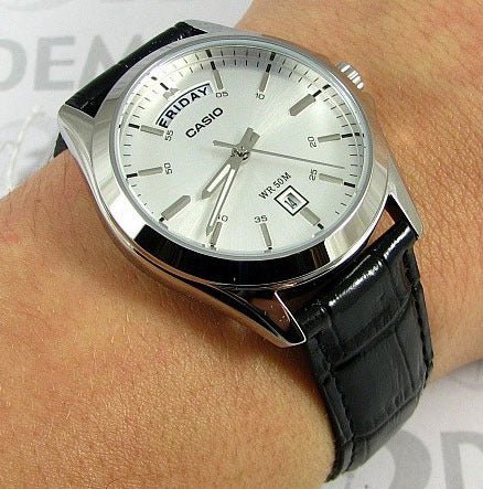 Casio MTP - 1370L - 7A Black Leather Strap Watch for Men - Zamana.pk
