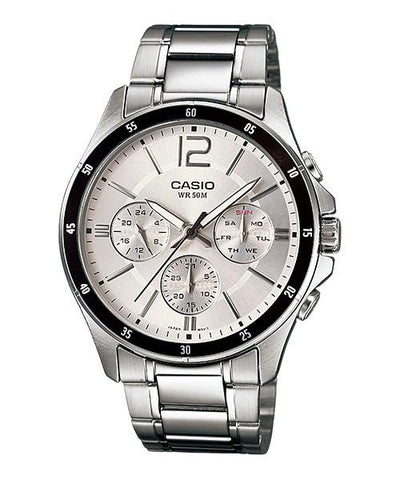 CASIO MTP - 1374D - 7AVDF Silver Dial Stainless Steel Men's Watch - Zamana.pk