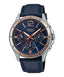 CASIO MTP-1374L-2A Analog Blue Dial Leather Strep Men's Watch