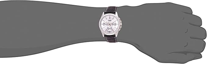 Casio MTP - 1375L - 7AVDF Black leather Strap Water Resistant Date day Men's Watch - Zamana.pk