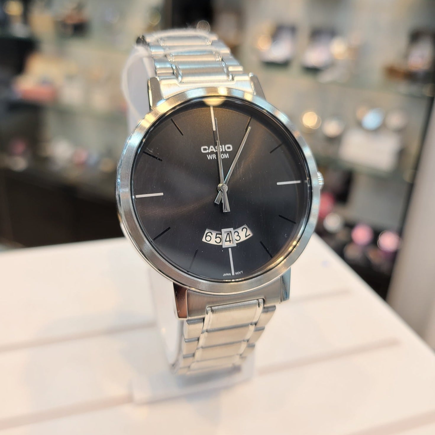 Casio MTP - B100D - 1EVDF Dress Analog Gent’s Series Stainless Steel Band Watch - Zamana.pk Main image
