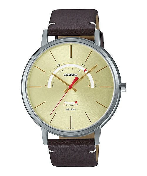 Casio MTP - B105L - 9AVDF Dress Analog Gent’s Series Leather Band Watch - Zamana.pk Main image