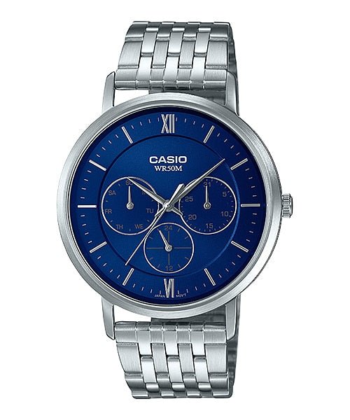 Casio MTP - B300D - 2AVDF Analog Blue Multi - Dial Stainless Steel Men's Watch - Zamana.pk Main image