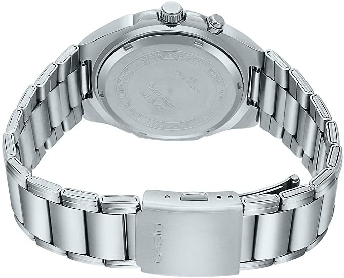 Casio MTP - E200D - 7A2V Men's Stainless Steel Illuminator Day Date Silver Dial Watch - Zamana.pk
