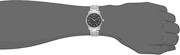 Casio MTP - V001D - 1BUDF Men's Standard Stainless Steel Easy Reader Black Dial Watch - Zamana.pk