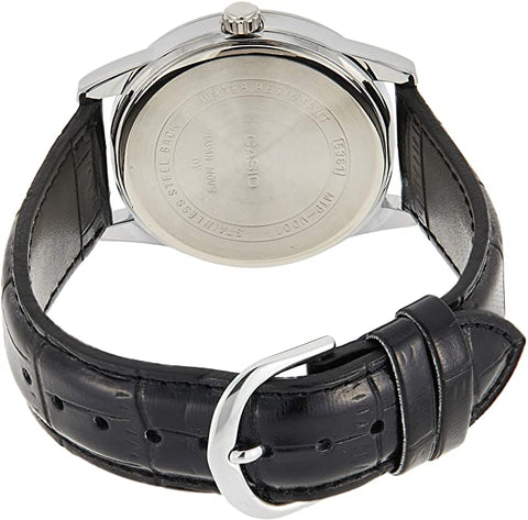 Casio MTP - V001L - 7B Black Leather Watch for Men - Zamana.pk