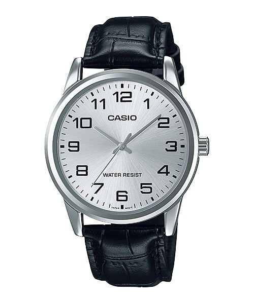 Casio MTP - V001L - 7B Black Leather Watch for Men - Zamana.pk