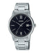 Casio MTP - V002D - 1B3UDF Men's Standard Analog Stainless Steel Date Roman Black Dial Watch - Zamana.pk