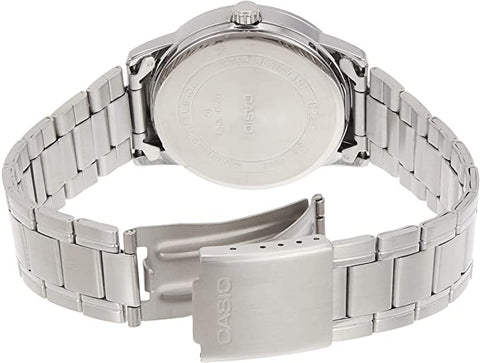 Casio MTP - V002D - 1BUDF Men's Standard Analog Stainless Steel Date Black Dial Watch - Zamana.pk